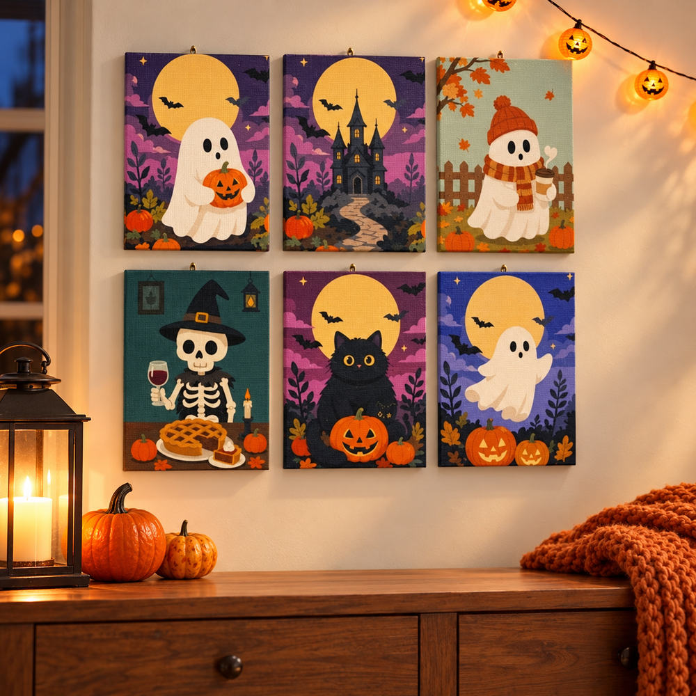 Six cosy ghosts to paint